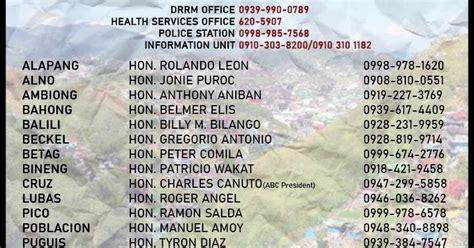 barangay captain of baguio city|Updated contact .
